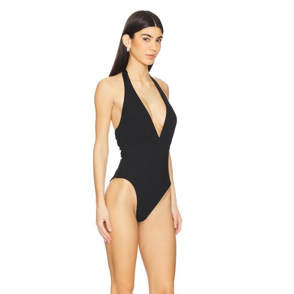 LSPACE Coast To Coast One Piece in Black V Neck Plunge Swimsuit L Space LSpace - Picture 3 of 3
